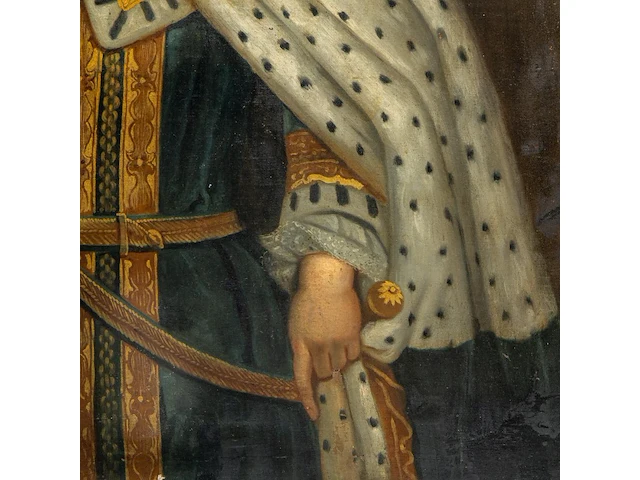 Follower of godfrey kneller (1646-1723), portrait of king george i of great britain and ireland, 1718, oil on canvas 127 x 102 cm. (50 x 40.15 in.), frame: 160 x 135 cm. (62.99 x 53.14 in.) - afbeelding 8 van  8