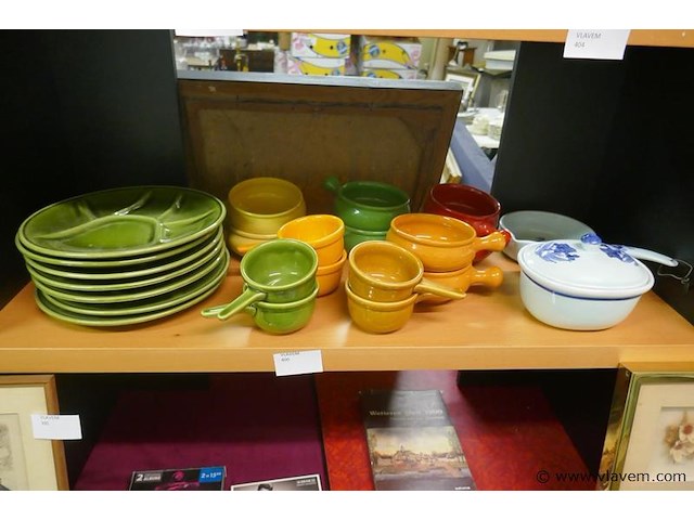 Fondue borden met sauskommetjes - afbeelding 1 van  1