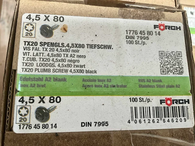 Forch tx20 nokschroeven (1000x) - afbeelding 1 van  8