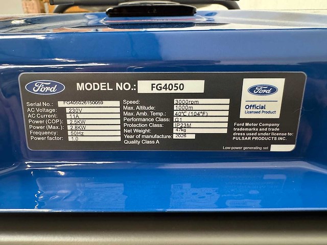 Ford - 2026 - fg4050 - stroomgenerator - afbeelding 4 van  11