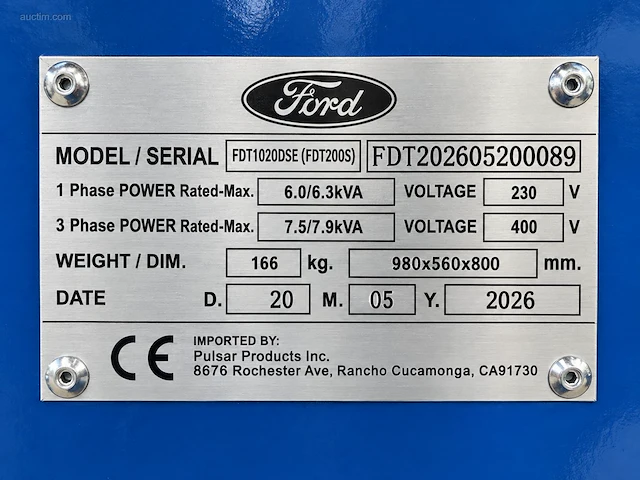 Ford - fdt10200se - 7.9kva diesel generator ford... - afbeelding 16 van  17