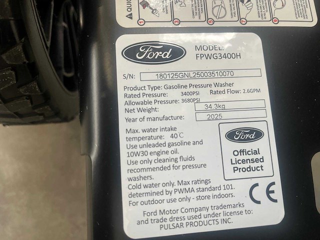 Ford - fpwg3400 - hogedrukreiniger 234 bar - afbeelding 3 van  10