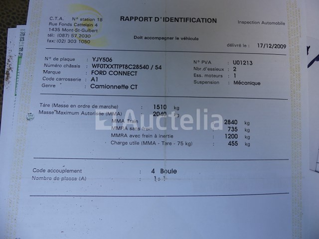 Ford connect vrachtwagen (2008-158,870km) (ref:010607-005) - afbeelding 12 van  25