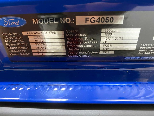 Ford fg4050 benzine stroomgenerator - afbeelding 14 van  15