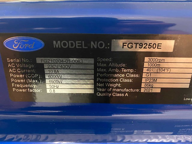 Ford fgt9250e benzine stroomgenerator - afbeelding 13 van  13