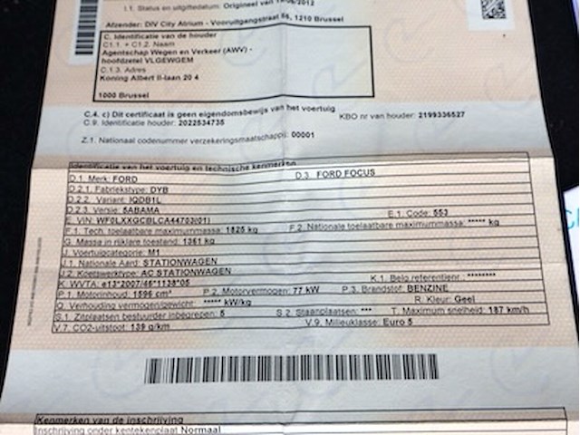 Ford focus - wf0lxxgcblca44703 - 2012 - afbeelding 10 van  20