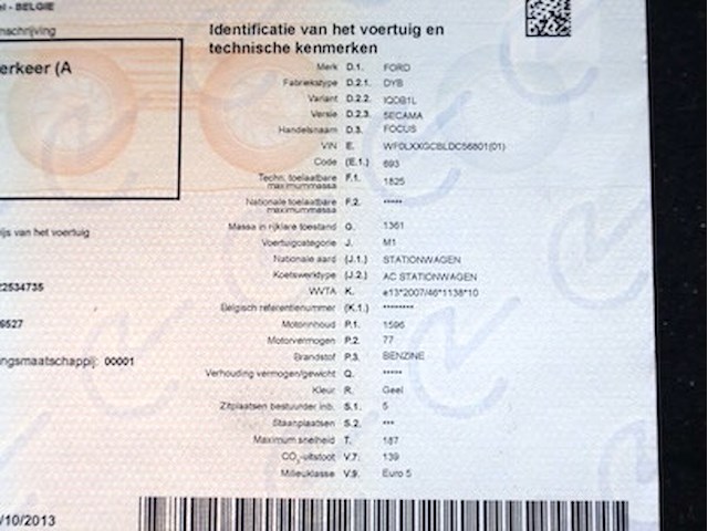 Ford focus - wf0lxxgcbldc56801 - 2013 - afbeelding 9 van  18