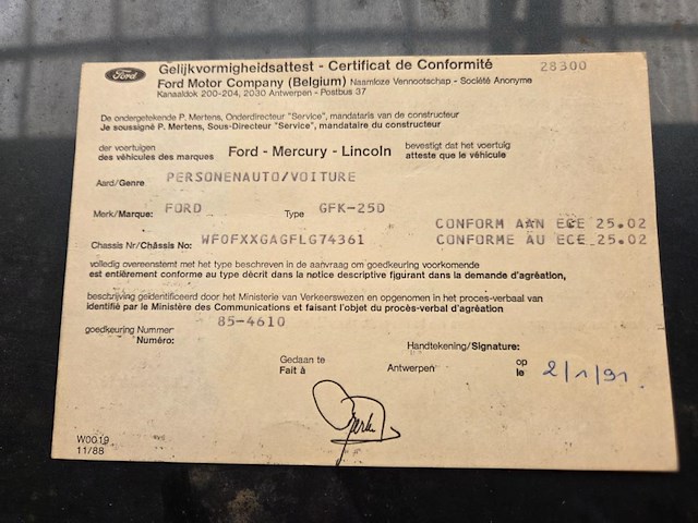 Ford scorpio, 1991 - afbeelding 12 van  14