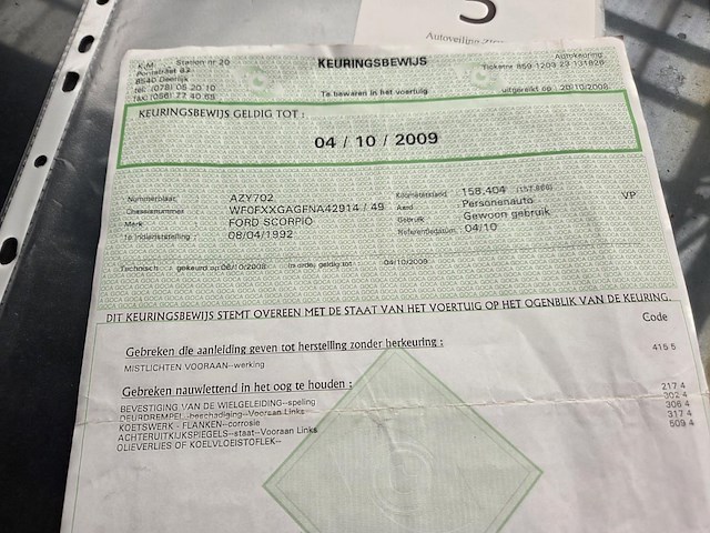 Ford scorpio, 1992 - afbeelding 15 van  15