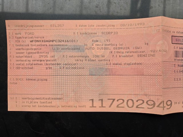 Ford scorpio, 1993 - afbeelding 13 van  16