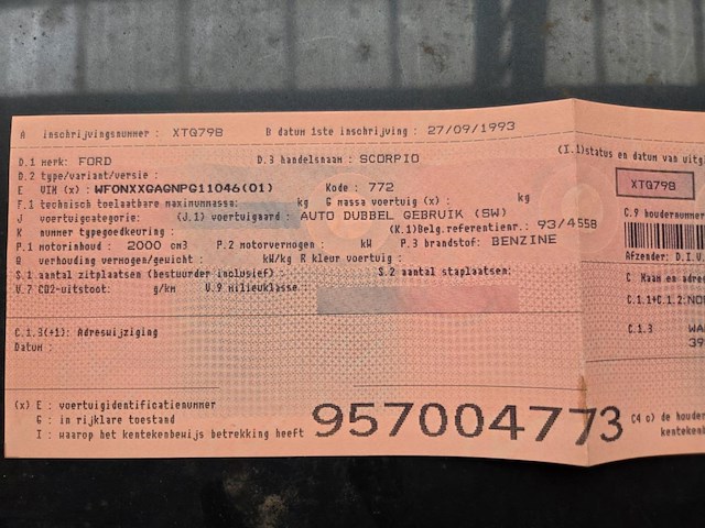 Ford scorpio, 1993 - afbeelding 12 van  16