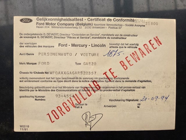 Ford scorpio, 1994 - afbeelding 12 van  15