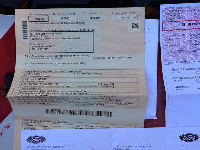Ford transit - wfosxxttfsag88069 - 2011 - afbeelding 6 van  18