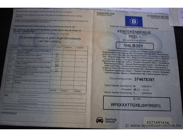 Ford transit, chassisnummer wf0xxxttgxej24100, eerste inschrijving 18/08/2014, 295.592 km, 114 kw, 2.198 cm³, diesel, manueel, bestelwagen, euro 5b, mtm 3.500 kg, tarragewicht 3.105 kg, keuring geldig tot 28/08/2026 - afbeelding 8 van  20