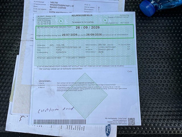 Ford transit custom - 6 zitplaatsen - bedrijfswagen - afbeelding 16 van  28
