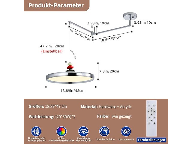 Fordeson moderne hanglamp - afbeelding 4 van  4