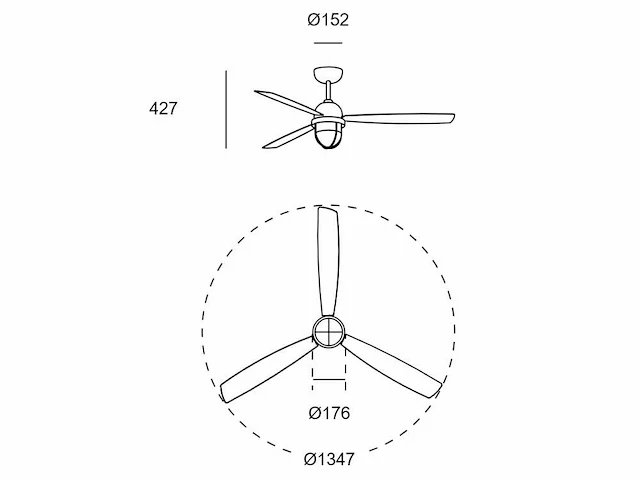 Forlight design plafond ventilator nikkel + lamp - afbeelding 3 van  6