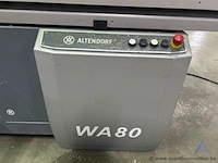 Formaatzaag altendorf wa 80x, bouwjaar 2015, met serienummer 15-08-21-022. de machine is uitgerust met een hoofdmotor van 5,5 kw en een voorritzermotor van 0,75 kw. - afbeelding 3 van  6