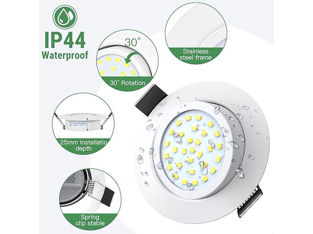 Fosfor led-inbouwspots, 5 w, dimbare ledspots - afbeelding 4 van  6