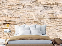 Fotobehang 3d print stenen beige 366 x 254 cm - afbeelding 1 van  3