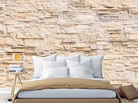 Fotobehang 3d print stenen beige 366 x 254 cm - afbeelding 1 van  3