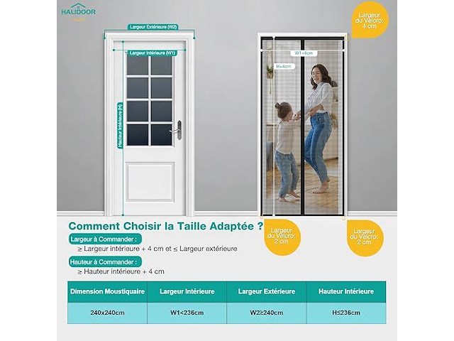 Fowong magnetisch vliegengaas voor deur, 240 x 240 cm - afbeelding 2 van  3