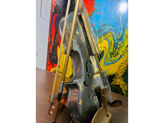Fp pop art - louis vuitton violon luxury grey dark metalic 60cm édition limited 2/10 - afbeelding 3 van  12