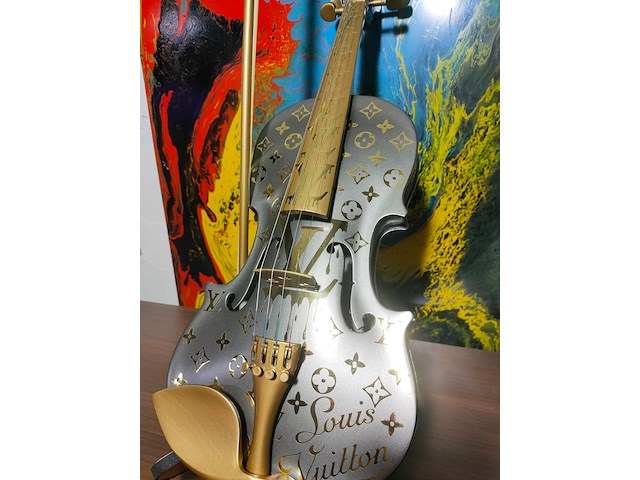 Fp pop art - louis vuitton violon luxury grey dark metalic 60cm édition limited 2/10 - afbeelding 1 van  12