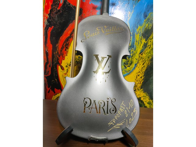 Fp pop art - louis vuitton violon luxury grey dark metalic 60cm édition limited 2/10 - afbeelding 5 van  12