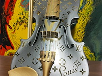Fp pop art - louis vuitton violon luxury grey dark metalic 60cm édition limited 2/10 - afbeelding 8 van  12