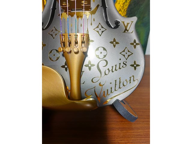Fp pop art - louis vuitton violon luxury grey dark metalic 60cm édition limited 2/10 - afbeelding 11 van  12