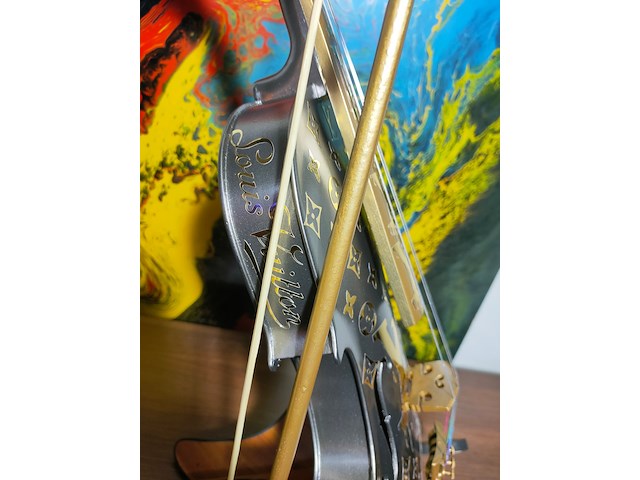 Fp pop art - louis vuitton violon luxury grey dark metalic 60cm édition limited 2/10 - afbeelding 12 van  12