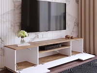 Fr7 tv-meubel | 100% melamine | atlantic pine, wit - afbeelding 4 van  7