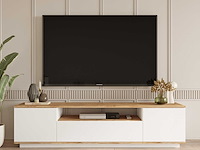 Fr7 tv-meubel | 100% melamine | atlantic pine, wit - afbeelding 5 van  7