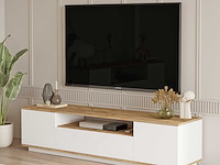 Fr7 tv-meubel | 100% melamine | atlantic pine, wit - afbeelding 6 van  7