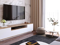 Fr7 tv-meubel | 100% melamine | atlantic pine, wit - afbeelding 3 van  7