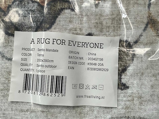 Fraai santo mandala vloerkleed outdoor 200 x 290 cm - afbeelding 3 van  5