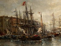 François etienne musin (1820-1888), view of a port, oil on mahogany 31 x 58 cm. (12.19 x 22.82 in.), frame: 50 x 77 cm. (19.67 x 30.30 in.) - afbeelding 5 van  6