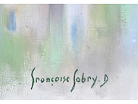 Françoise fabry - le village - olie op doek - 50x40 cm - afbeelding 3 van  6