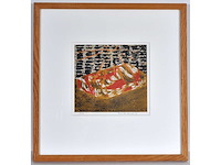 Frank van hemert - zeefdruk - gesigneerd - ingelijst - 38x37 cm - 1991 - afbeelding 2 van  6