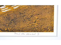 Frank van hemert - zeefdruk - gesigneerd - ingelijst - 38x37 cm - 1991 - afbeelding 3 van  6