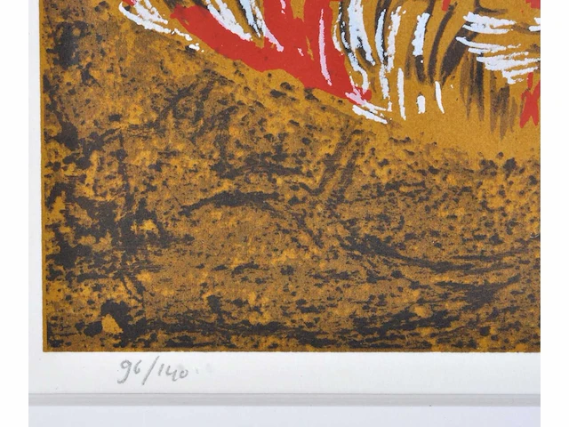 Frank van hemert - zeefdruk - gesigneerd - ingelijst - 38x37 cm - 1991 - afbeelding 1 van  6