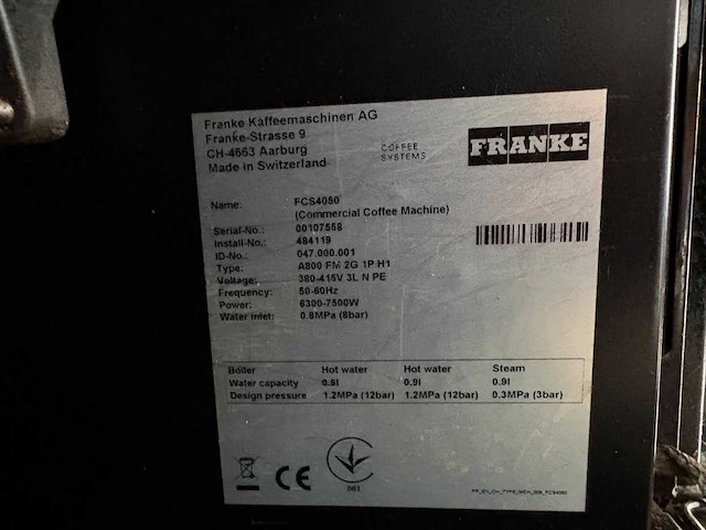 Franke a800 fm 2g 1p h1 koffiemachine 2019 - afbeelding 7 van  7