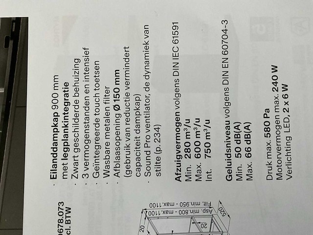 Franke mythos t-shelf eilanddampkap - afbeelding 4 van  10