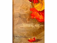 Frans david oerder - papavers in gemberpot - olie op doek - topwerk - afbeelding 3 van  11