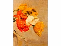 Frans david oerder - papavers in gemberpot - olie op doek - topwerk - afbeelding 8 van  11