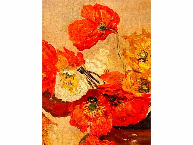 Frans david oerder - papavers in gemberpot - olie op doek - topwerk - afbeelding 10 van  11