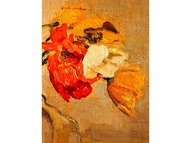 Frans david oerder - papavers in gemberpot - olie op doek - topwerk - afbeelding 11 van  11