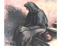 Frans masereel - olie op papier - origineel