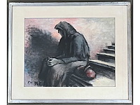 Frans masereel - olie op papier - origineel - afbeelding 3 van  5